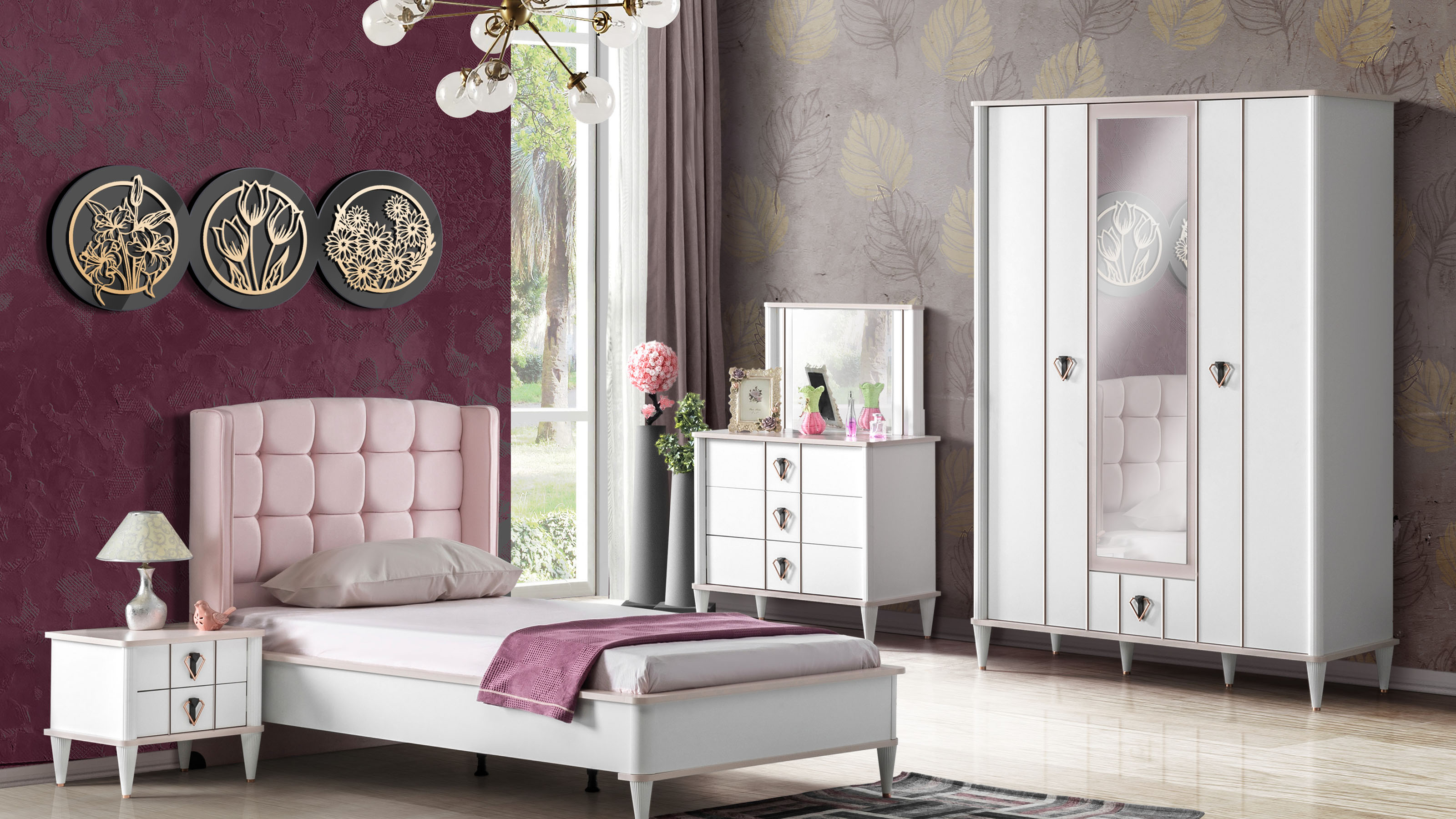 T-210 Florya Beyaz Genç Odası